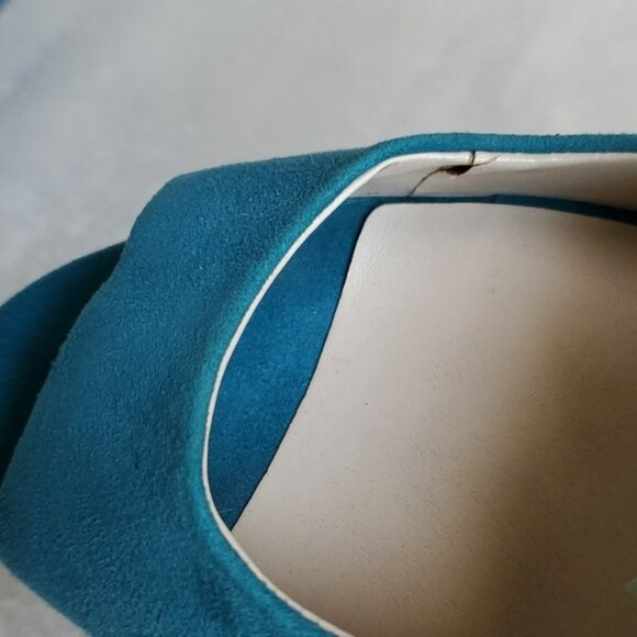 NINE WEST Teal Suede Leather Upper Slingback Heels SIZE: 9M - Picture 6 of 14